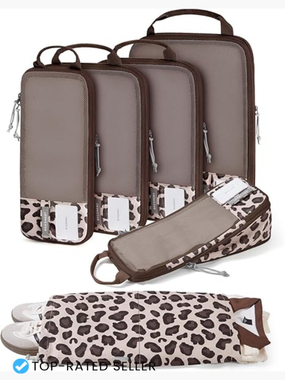 Compression Packing Cubes Set of 6 Travel Luggage Organizer Bags Space Saver